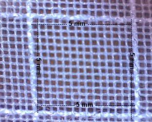 Quadrettatura 5 mm, 3% filamento lega metallica